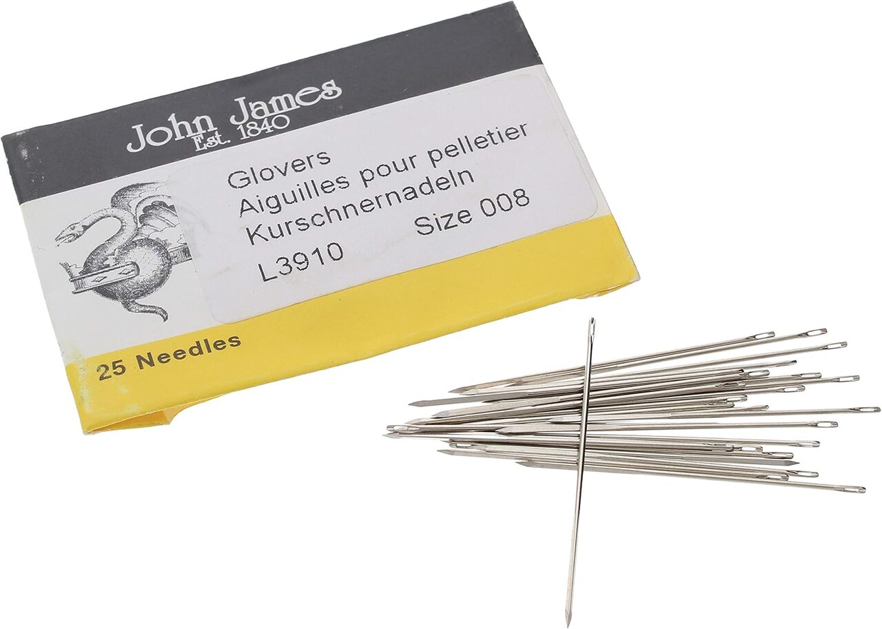 John James Glovers Needles, Triangular Point, Ideal to Pass Through Tougher Materials Such as Leather, Suede, Vinyl and Soft Plastics